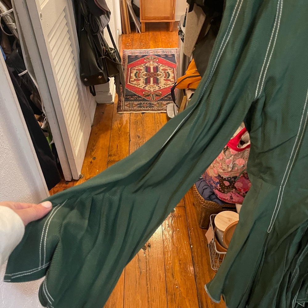 tularosa dark green dress white stiching - Picture 4 of 4